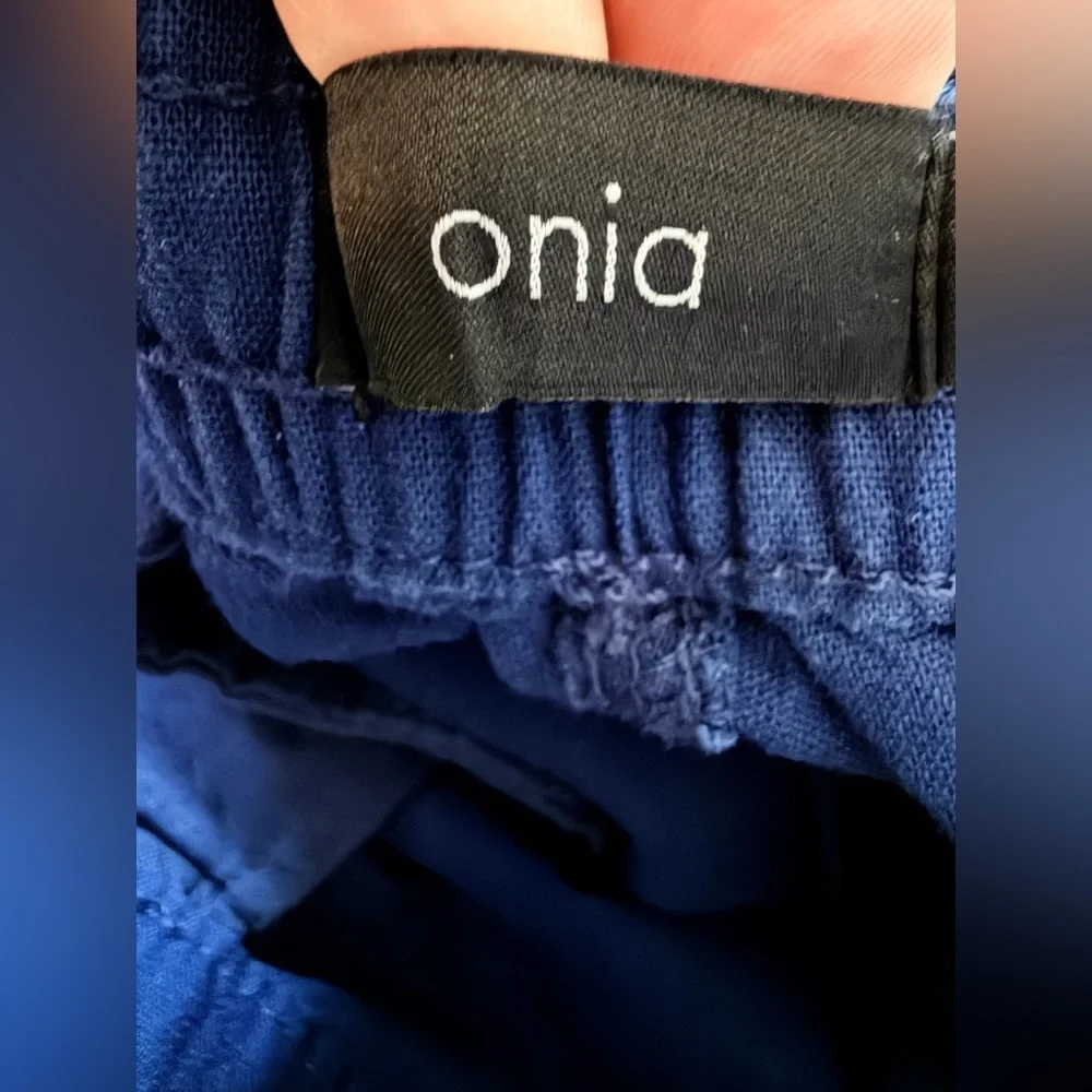 Onia Deep Navy Blue Collin Drawstring Linen Pants Men's NWT